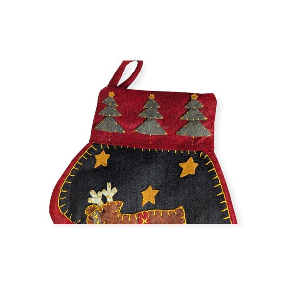 Felt Mitten Reindeer Christmas Stocking 11" x 8" - Picture 4 of 7